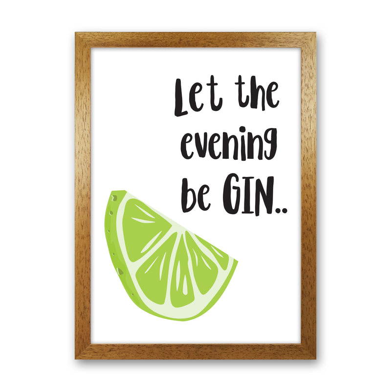 Let The Evening BeGIN Modern Print, Framed Kitchen Wall Art Oak Grain