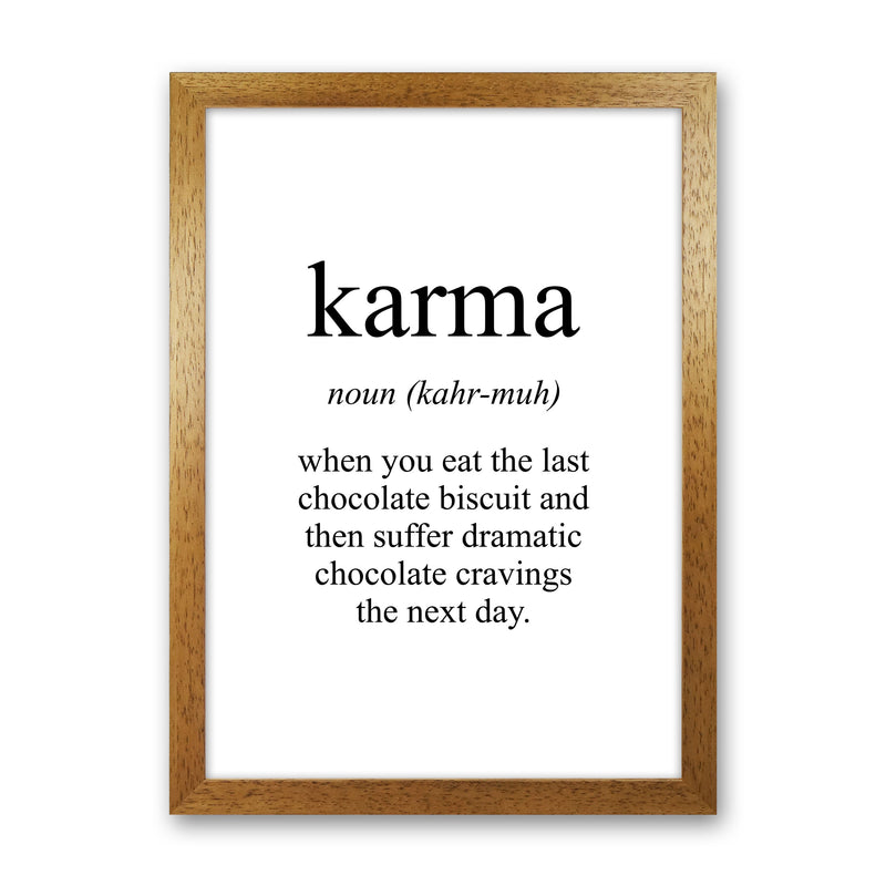 Karma Framed Typography Wall Art Print Oak Grain