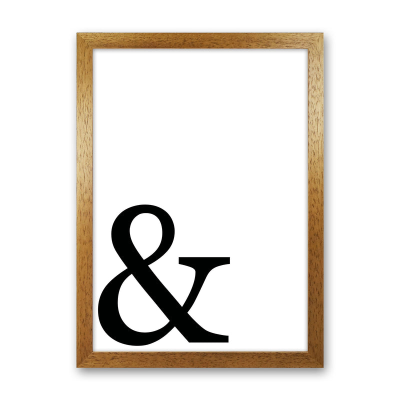 Ampersand Framed Typography Wall Art Print Oak Grain