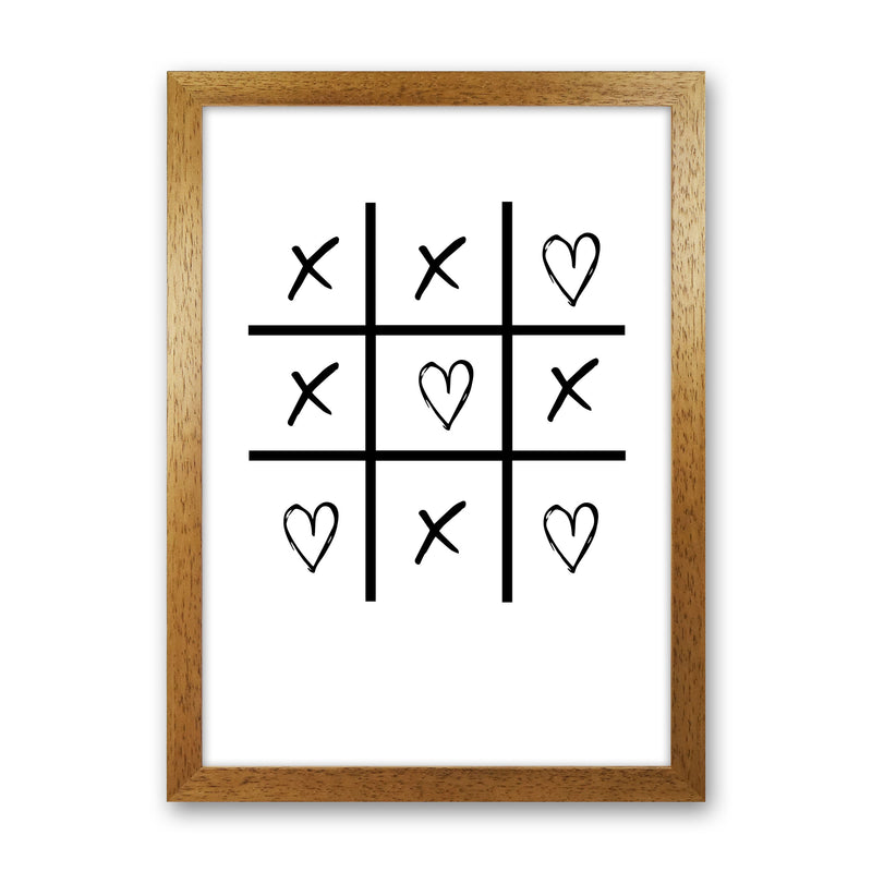 Hearts And Crosses Modern Print Oak Grain
