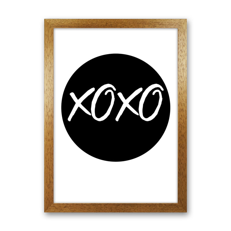 XOXO Black Circle Modern Print Oak Grain