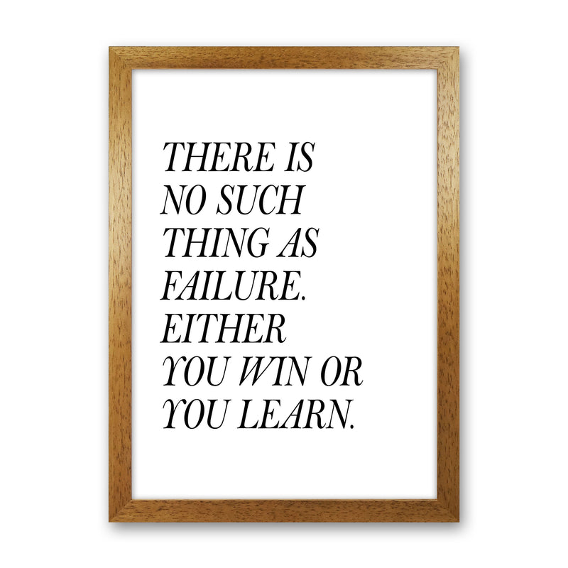 No Such Thing As Failure Framed Typography Wall Art Print Oak Grain