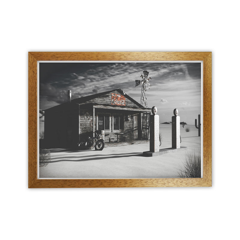 Texas Store Coca Cola Modern Print Oak Grain