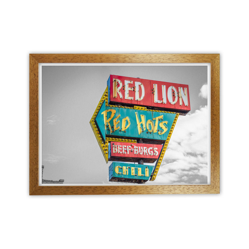 Vintage American Billboard Modern Print Oak Grain