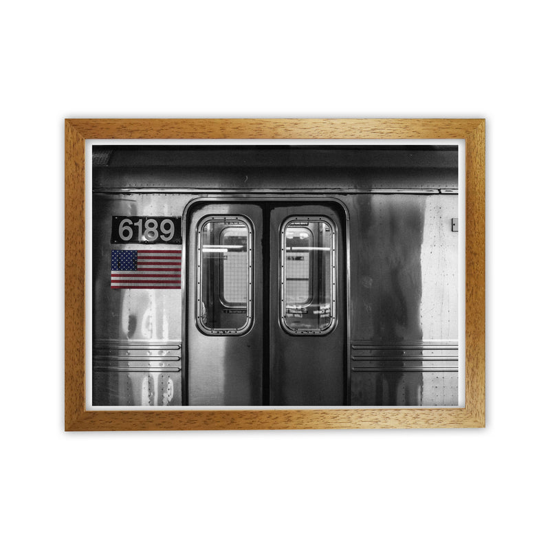 Vintage USA Subway Modern Print Oak Grain