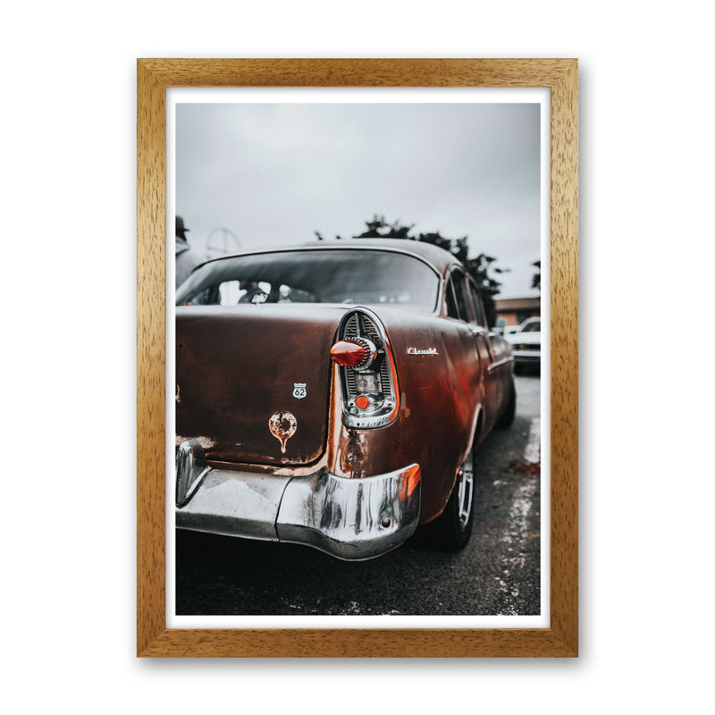 Retro Car Modern Print Oak Grain