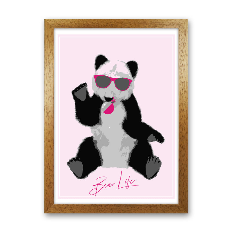 Bear Life Modern Print Animal Art Print Oak Grain