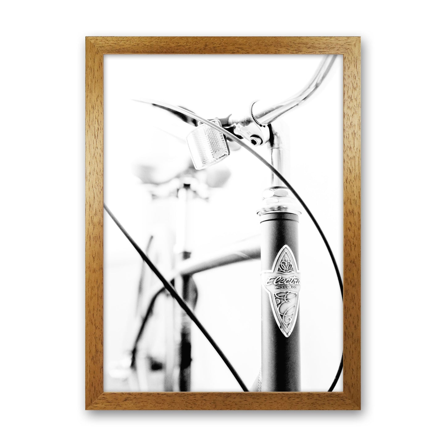 Retro Bike Frame Modern Print Oak Grain