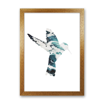 Blue Sea Bird Modern Print Animal Art Print Oak Grain