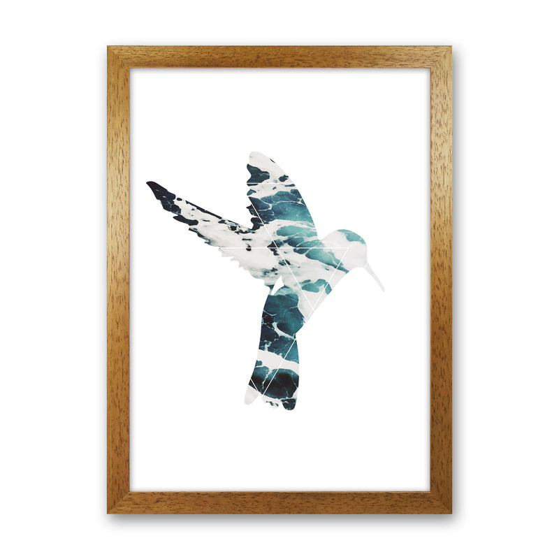 Blue Sea Bird Modern Print Animal Art Print Oak Grain