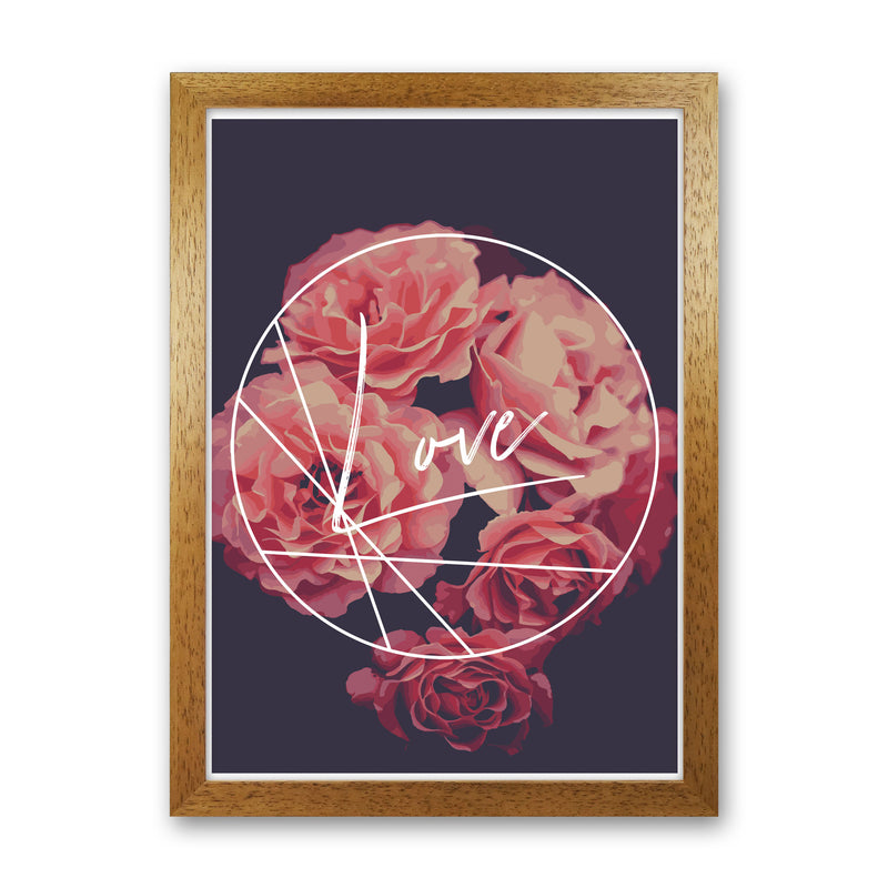 Floral Love Modern Print, Framed Botanical & Nature Art Print Oak Grain