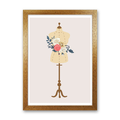 Floral Manikin Modern Print Oak Grain