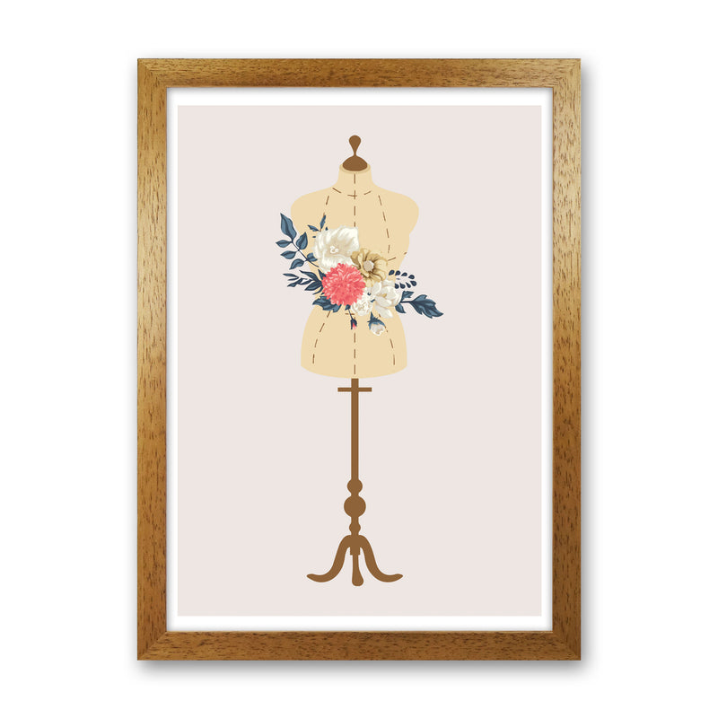 Floral Manikin Modern Print Oak Grain