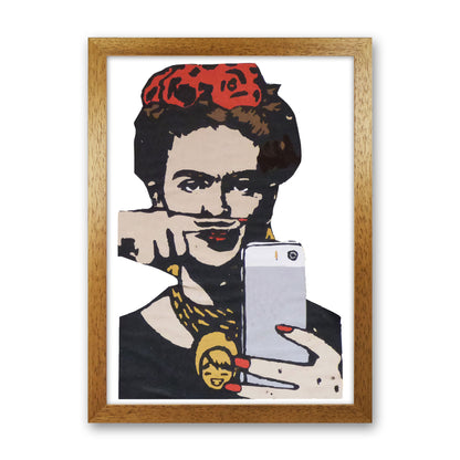 Urban Frida Kahlo Modern Print Oak Grain