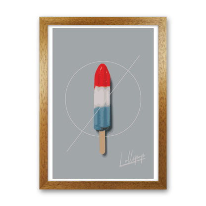 Ice Lolly Modern Print, Framed Kitchen Wall Art Oak Grain