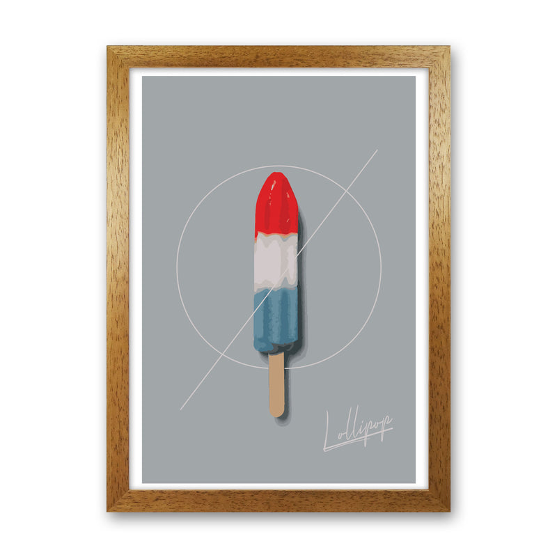 Ice Lolly Modern Print, Framed Kitchen Wall Art Oak Grain