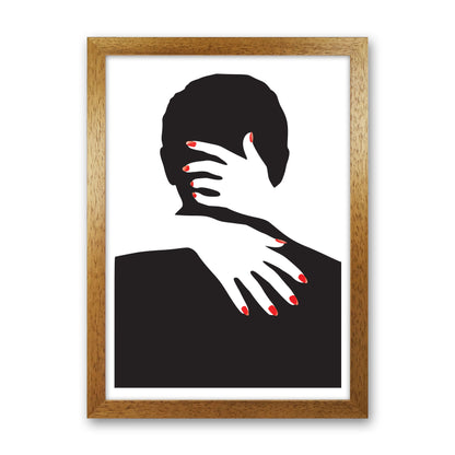 Abstract Man And Hands Modern Print Oak Grain