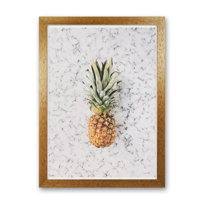 Marble Pineapple Modern Print, Framed Kitchen Wall Art Oak Grain