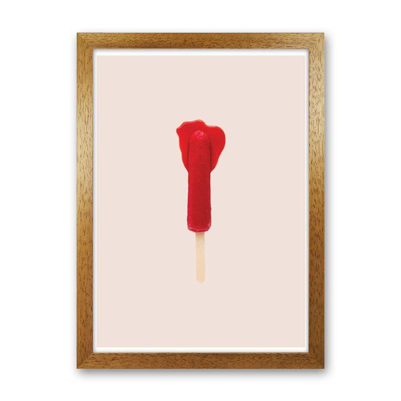 Red Icepop Modern Print Oak Grain