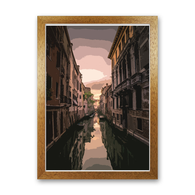 Venice Portrait 3 Modern Print Oak Grain