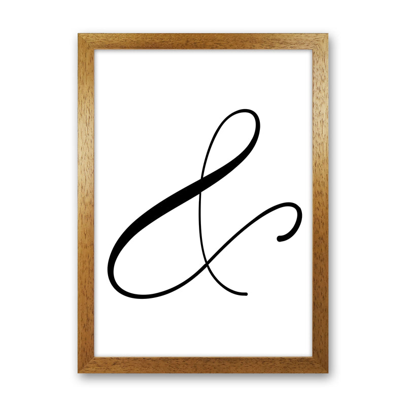 Ampersand Framed Typography Wall Art Print Oak Grain