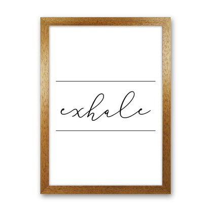 Exhale Framed Typography Wall Art Print Oak Grain