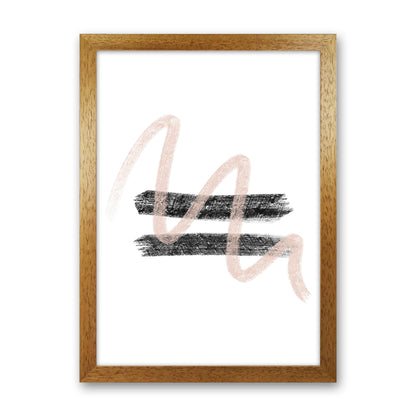 Dalia Chalk Pink And Black Line Contrast  Art Print by Pixy Paper Oak Grain