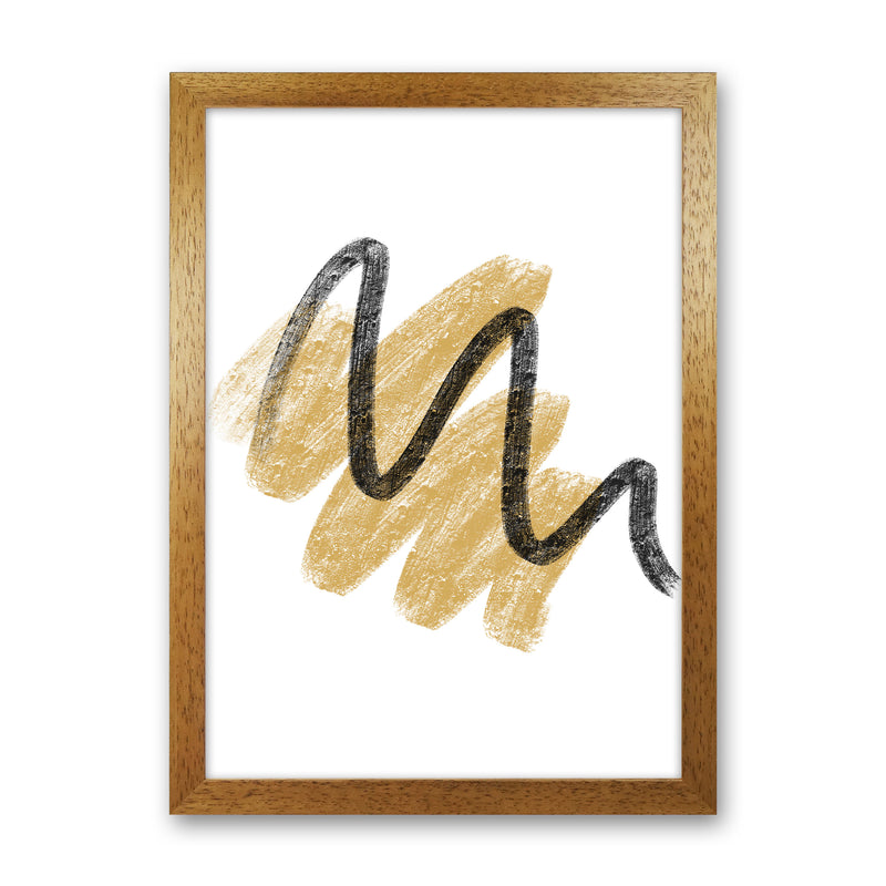 Dalia Chalk Gold And Black Scribbles  Art Print by Pixy Paper Oak Grain