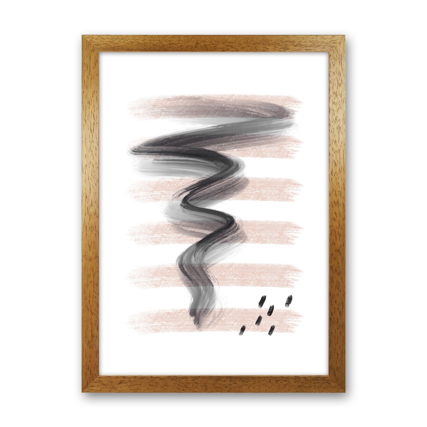 Dalia Chalk Pink Lines Black Storm  Art Print by Pixy Paper Oak Grain