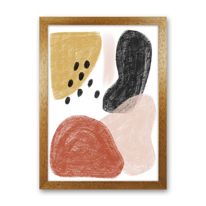 Dalia Chalk Black Polka Shapes  Art Print by Pixy Paper Oak Grain