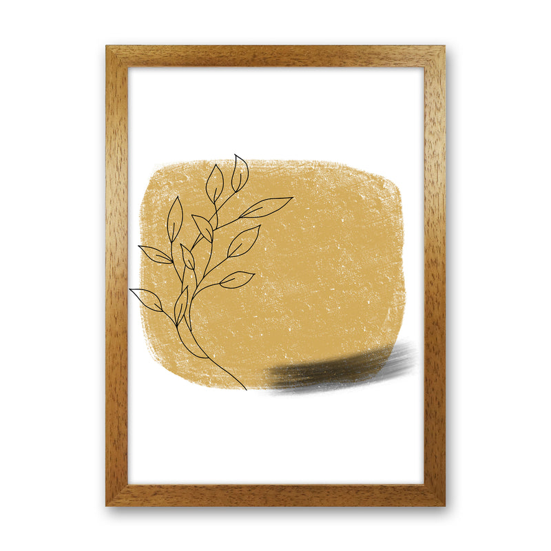 Dalia Chalk Gold Floral Square  Art Print by Pixy Paper Oak Grain
