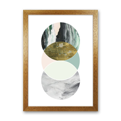 Green Marble Circles Abstract  Art Print by Pixy Paper Oak Grain