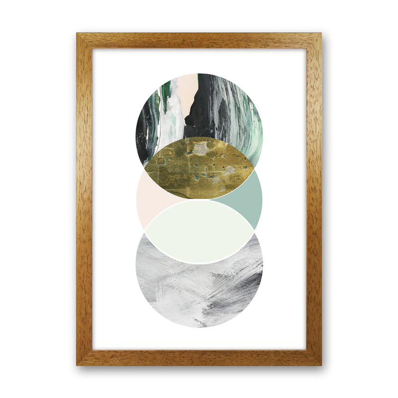 Green Marble Circles Abstract  Art Print by Pixy Paper Oak Grain