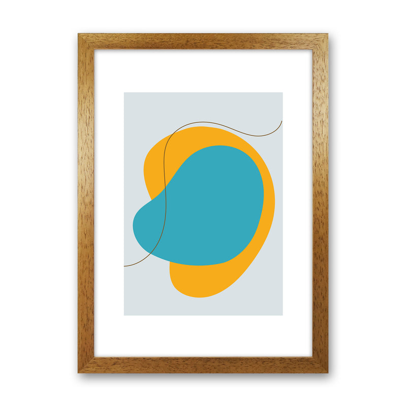 Mita Teal Bold Abstract N22  Art Print by Pixy Paper Oak Grain