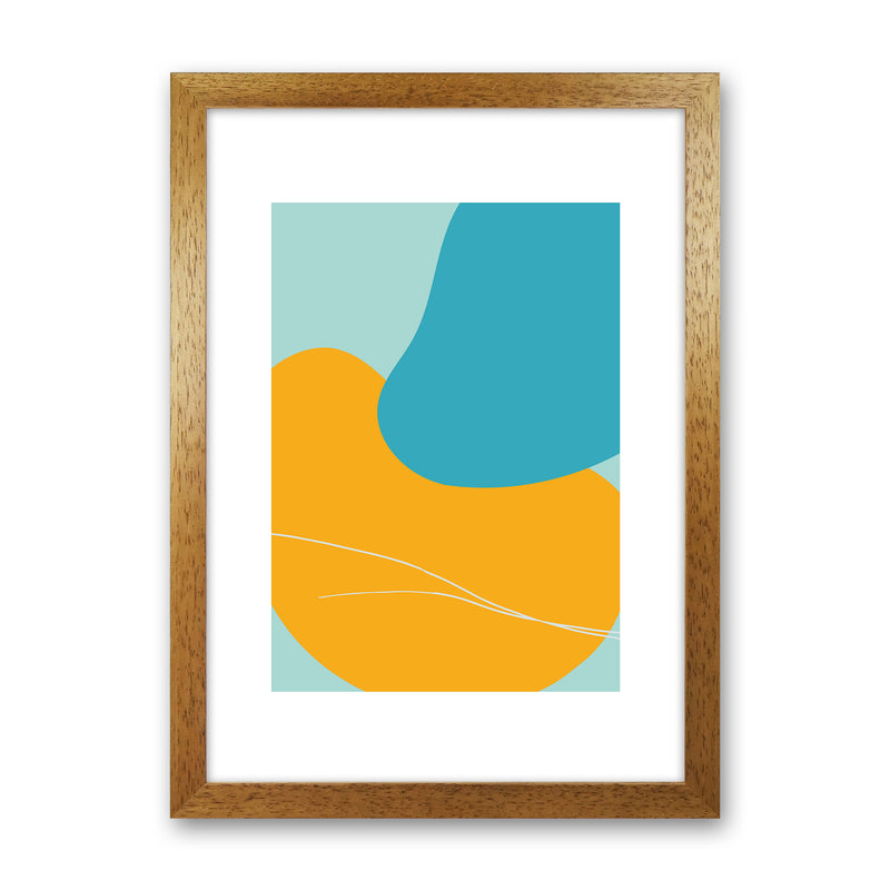 Mita Teal Bold Abstract N20  Art Print by Pixy Paper Oak Grain