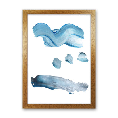 Light Blue Paint Strokes  Art Print by Pixy Paper Oak Grain