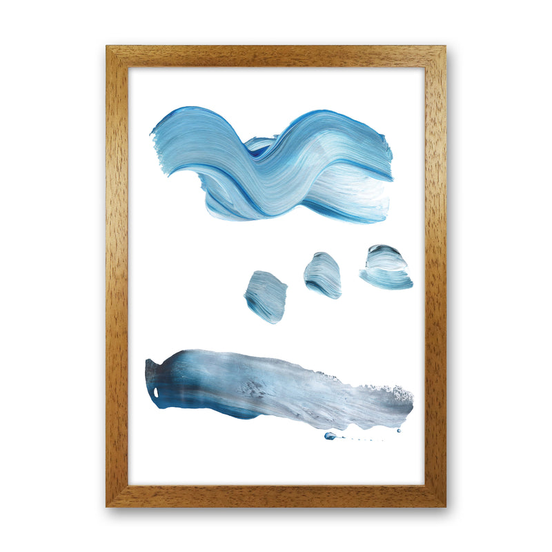 Light Blue Paint Strokes  Art Print by Pixy Paper Oak Grain