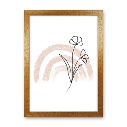 Dalia Chalk Pink Rainbow  Art Print by Pixy Paper Oak Grain