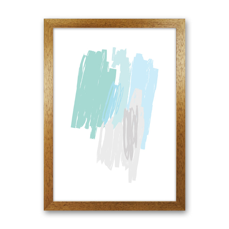 Mint Scribbles Drawings  Art Print by Pixy Paper Oak Grain