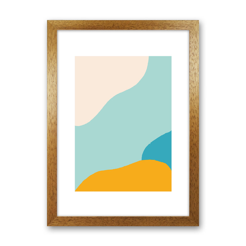 Mita Teal Abstract N18  Art Print by Pixy Paper Oak Grain