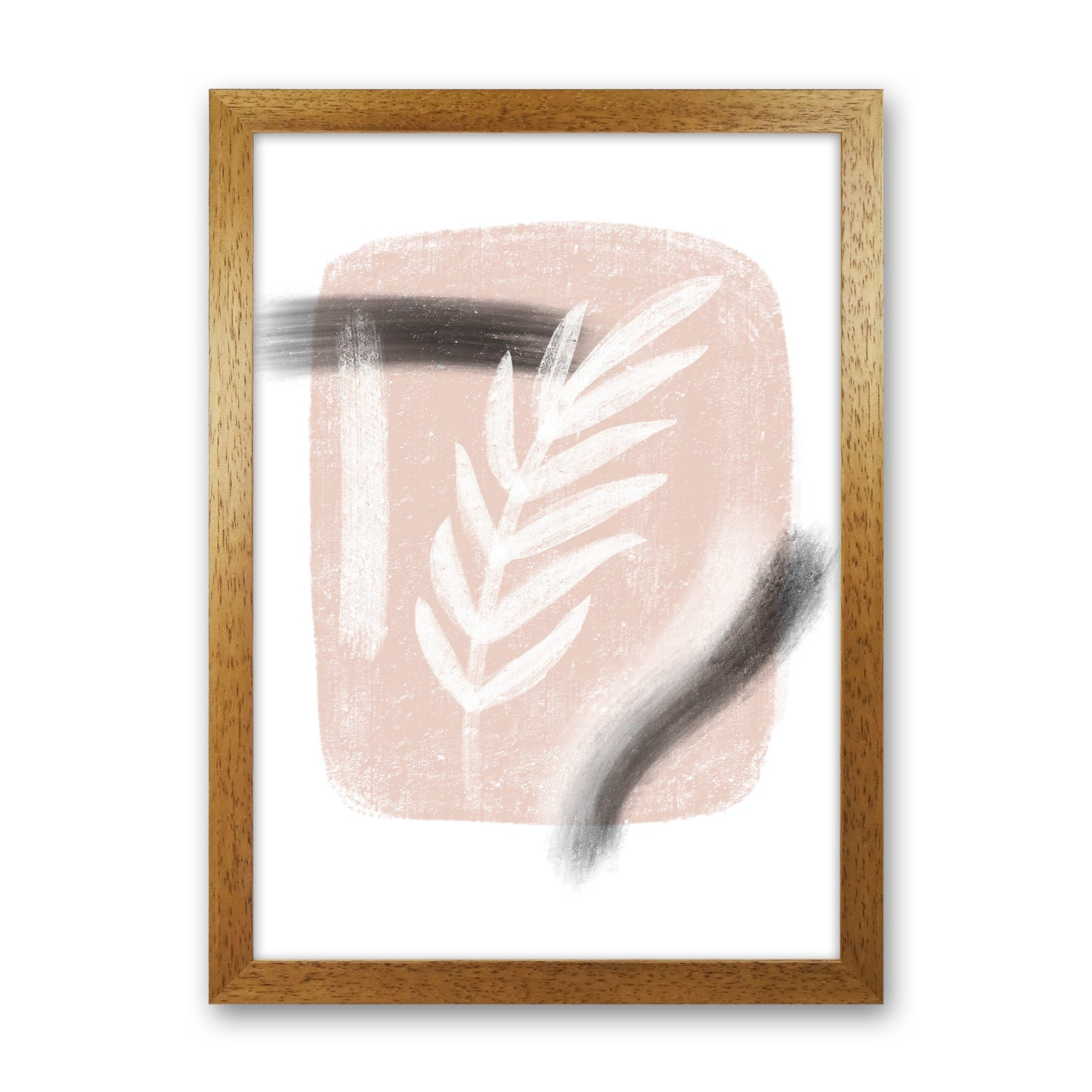 Dalia Chalk White Leaf  Art Print by Pixy Paper Oak Grain