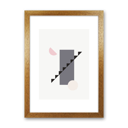 Mila Pink Abstract N12  Art Print by Pixy Paper Oak Grain