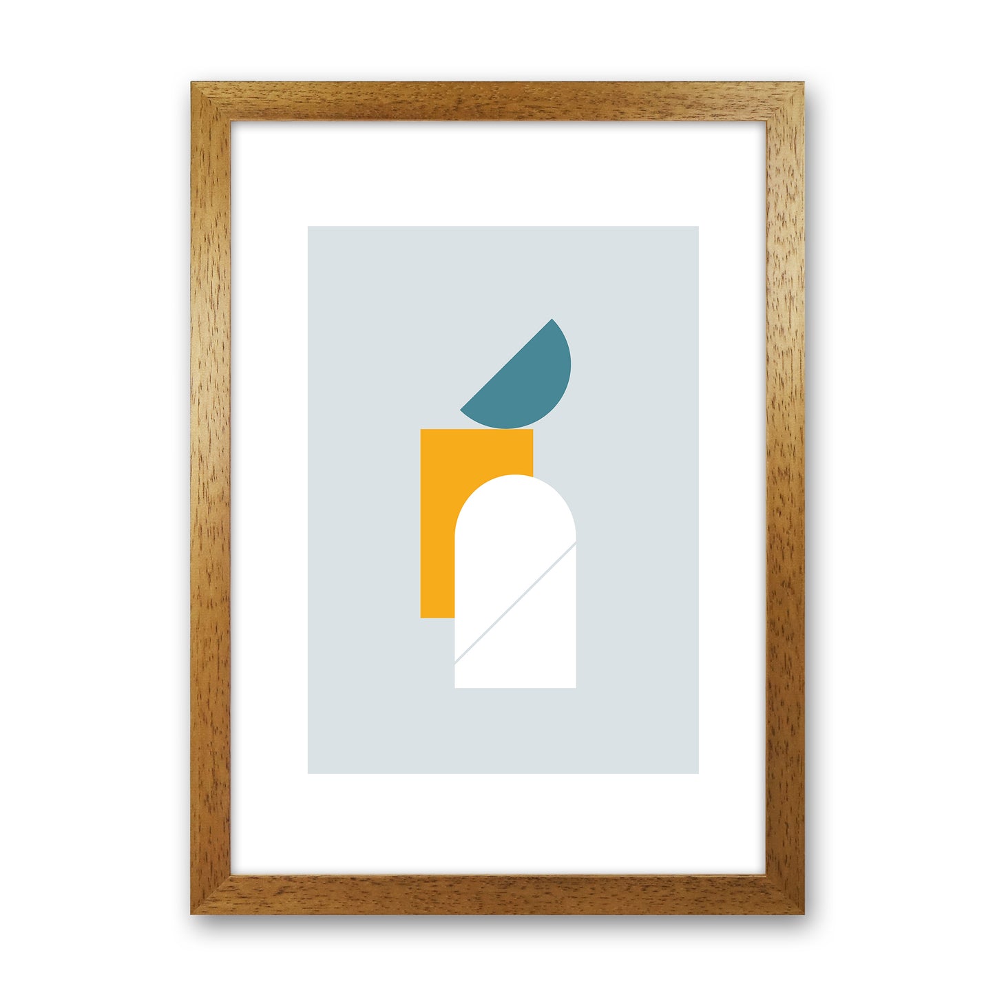 Mita Teal Abstract N10  Art Print by Pixy Paper Oak Grain