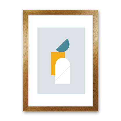 Mita Teal Abstract N10  Art Print by Pixy Paper Oak Grain