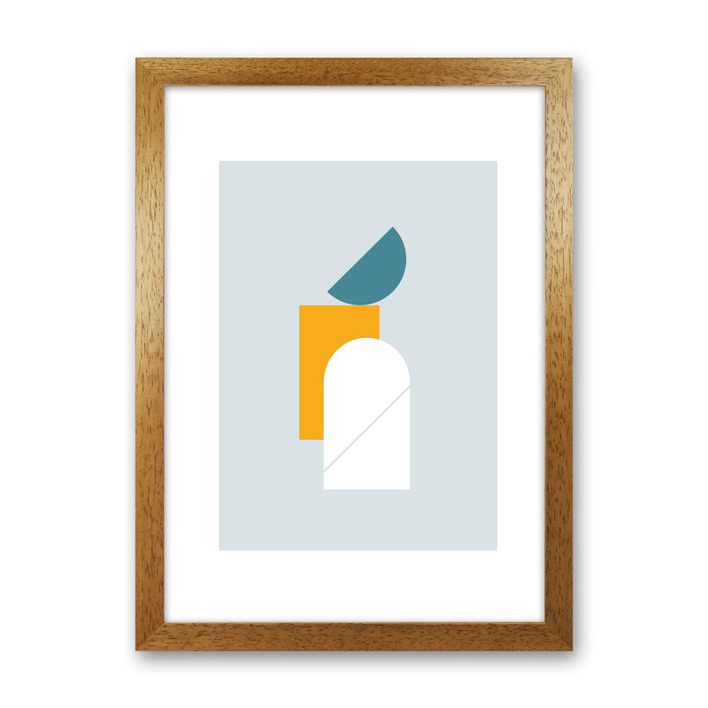 Mita Teal Abstract N10  Art Print by Pixy Paper Oak Grain