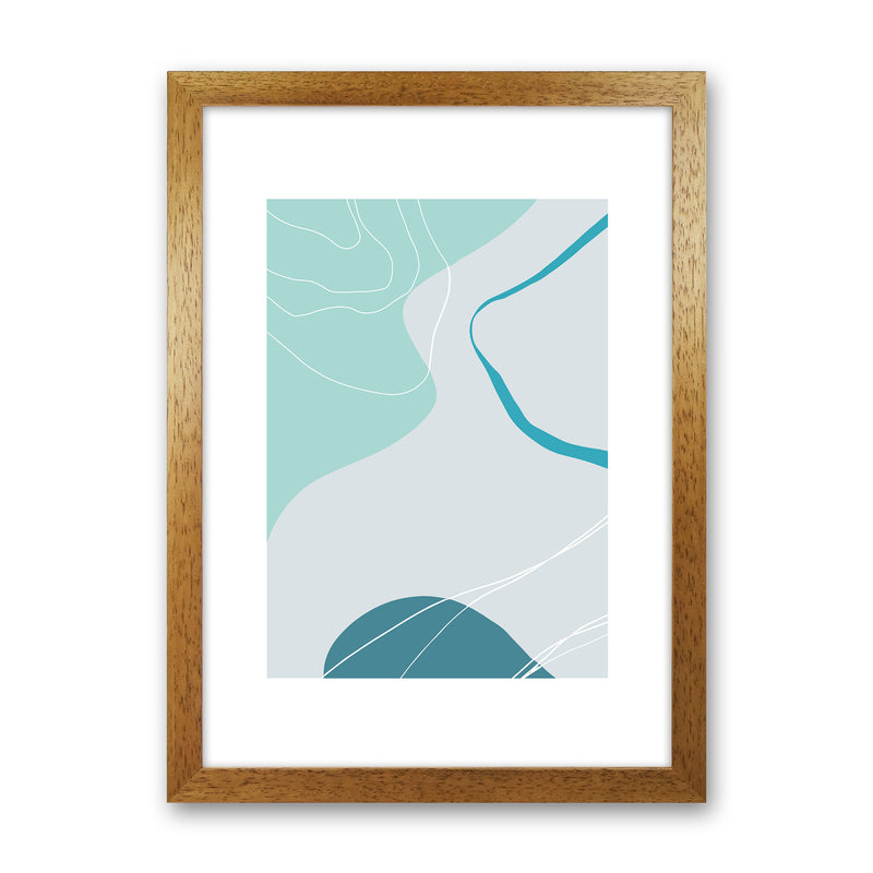 Mita Teal Abstract N17  Art Print by Pixy Paper Oak Grain