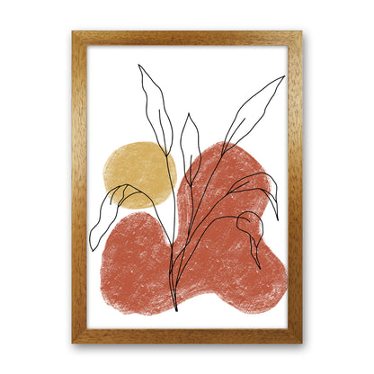 Dalia Chalk Red Floral  Art Print by Pixy Paper Oak Grain