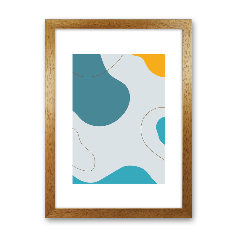 Mita Teal Abstract N16  Art Print by Pixy Paper Oak Grain