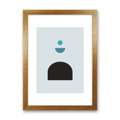 Mita Teal Abstract N12  Art Print by Pixy Paper Oak Grain
