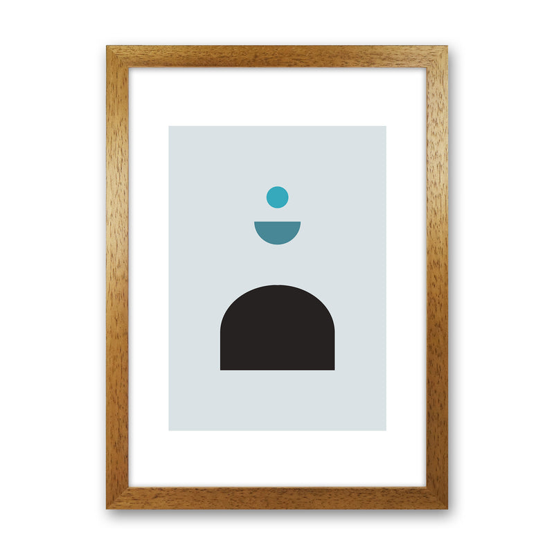 Mita Teal Abstract N12  Art Print by Pixy Paper Oak Grain
